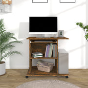 Computerbureau 80x50x75 cm bewerkt hout gerookt eiken