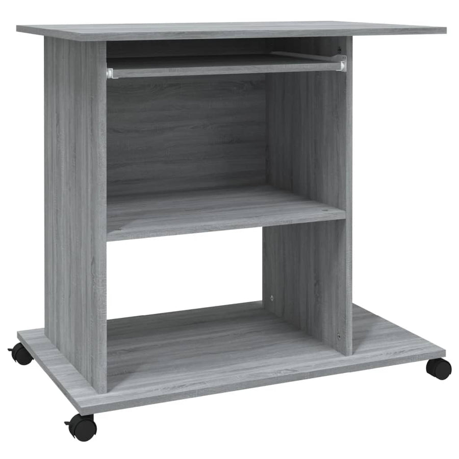 Computerbureau 80x50x75 cm bewerkt hout grijs sonoma eikenkleur Grijs sonoma