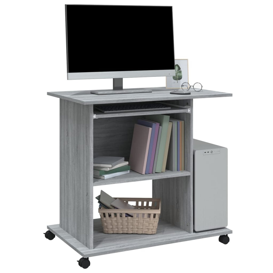 Computerbureau 80x50x75 cm bewerkt hout grijs sonoma eikenkleur Grijs sonoma
