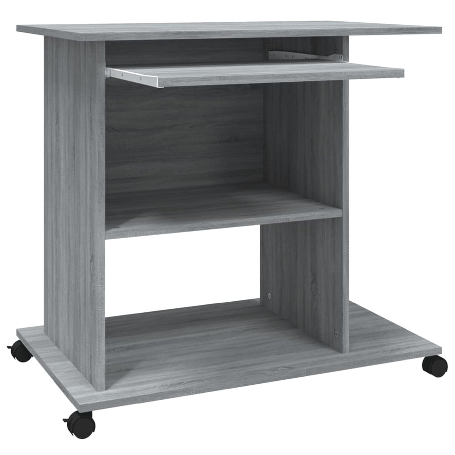 Computerbureau 80x50x75 cm bewerkt hout grijs sonoma eikenkleur Grijs sonoma