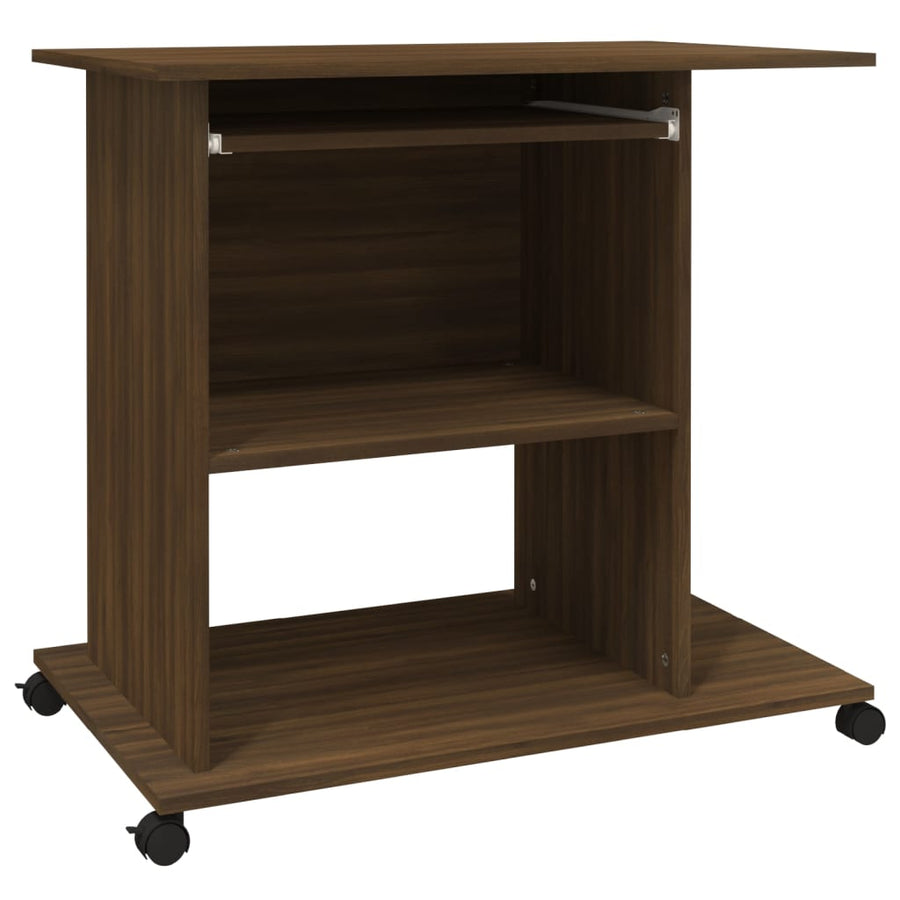 Computerbureau 80X50X75 Cm Bewerkt Hout Bruineikenkleurig bruin eikenkleur