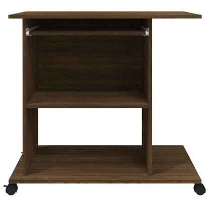 Computerbureau 80X50X75 Cm Bewerkt Hout Bruineikenkleurig bruin eikenkleur
