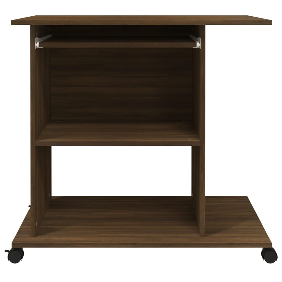 Computerbureau 80X50X75 Cm Bewerkt Hout Bruineikenkleurig bruin eikenkleur