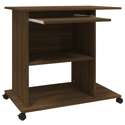 Computerbureau 80X50X75 Cm Bewerkt Hout Bruineikenkleurig bruin eikenkleur