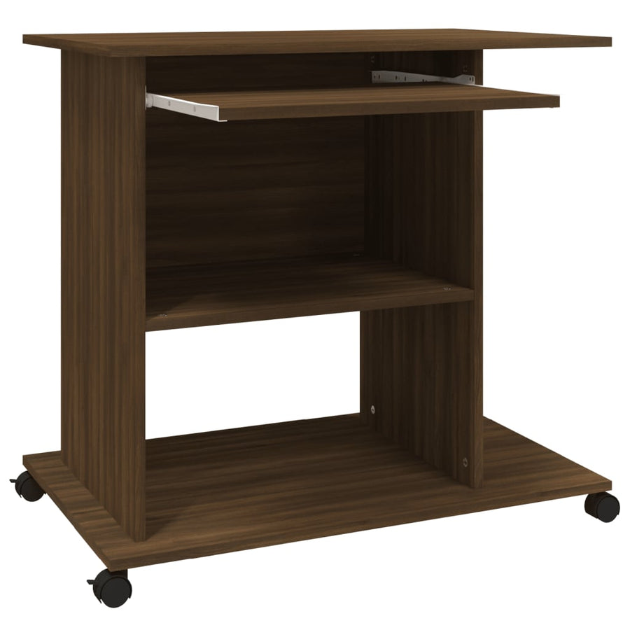 Computerbureau 80X50X75 Cm Bewerkt Hout Bruineikenkleurig bruin eikenkleur
