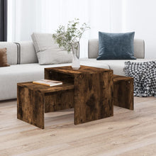 Salontafelset 00X48X40 Cm Bewerkt Hout Kleurig Gerookt eiken