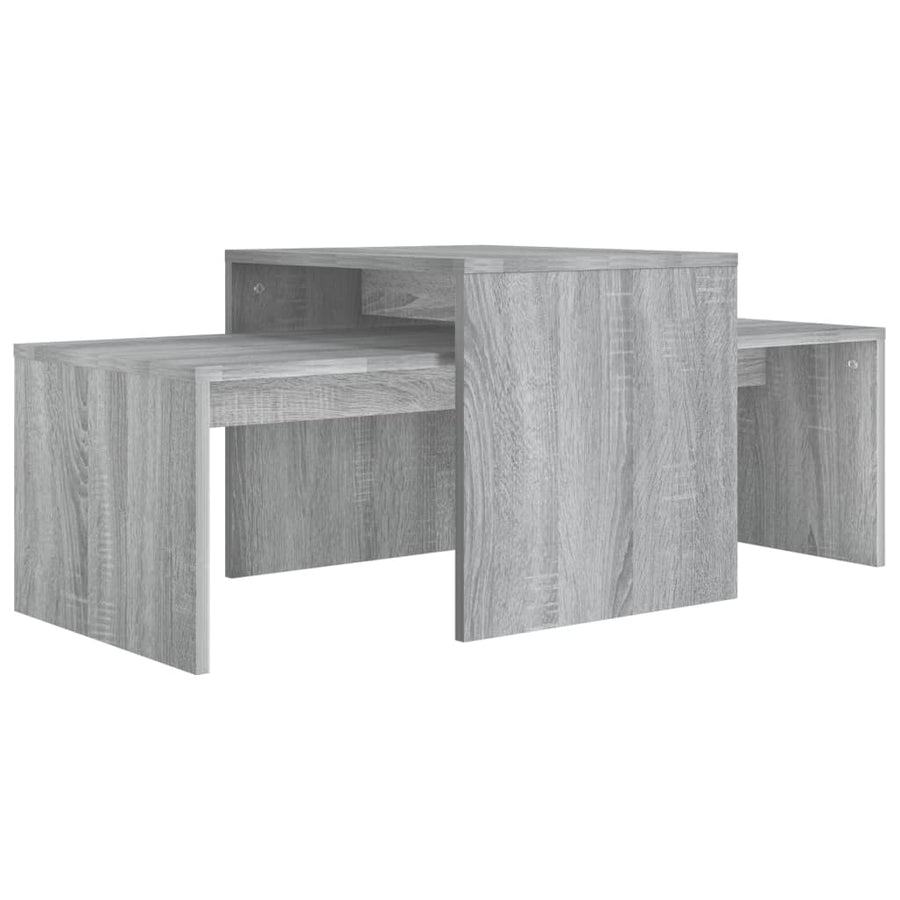 Salontafelset 00X48X40 Cm Bewerkt Hout Eikenkleur Grijs sonoma