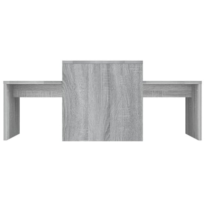 Salontafelset 00X48X40 Cm Bewerkt Hout Eikenkleur Grijs sonoma