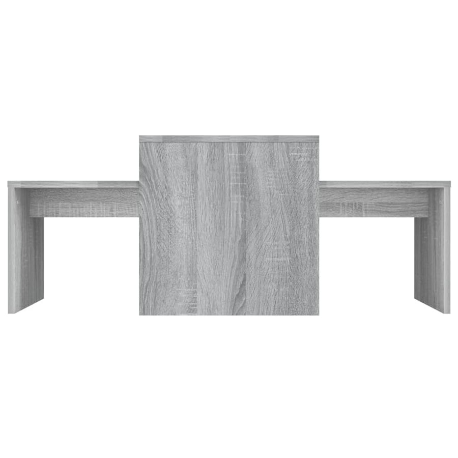 Salontafelset 00X48X40 Cm Bewerkt Hout Eikenkleur Grijs sonoma