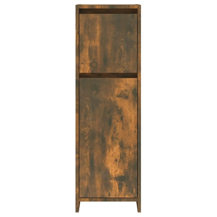 Badkamerkast 30X30X95 Cm Bewerkt Hout Kleurig Gerookt eiken