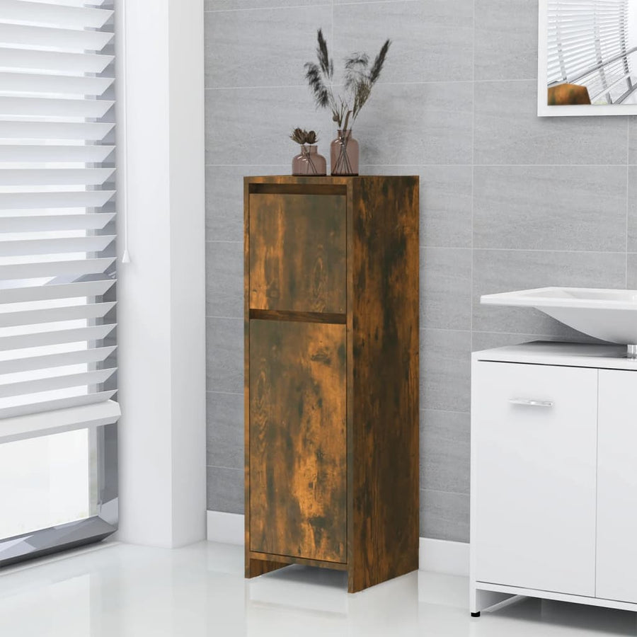 Badkamerkast 30X30X95 Cm Bewerkt Hout Kleurig Gerookt eiken