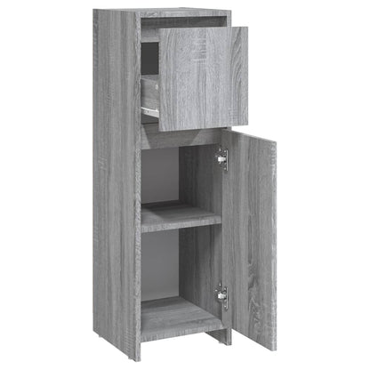 Badkamerkast 30X30X95 Cm Bewerkt Hout Eikenkleurig Grijs sonoma