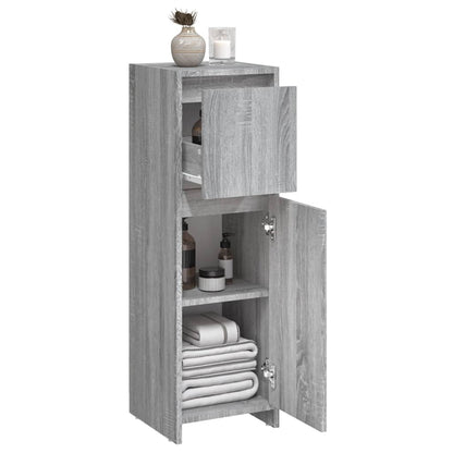 Badkamerkast 30X30X95 Cm Bewerkt Hout Eikenkleurig Grijs sonoma