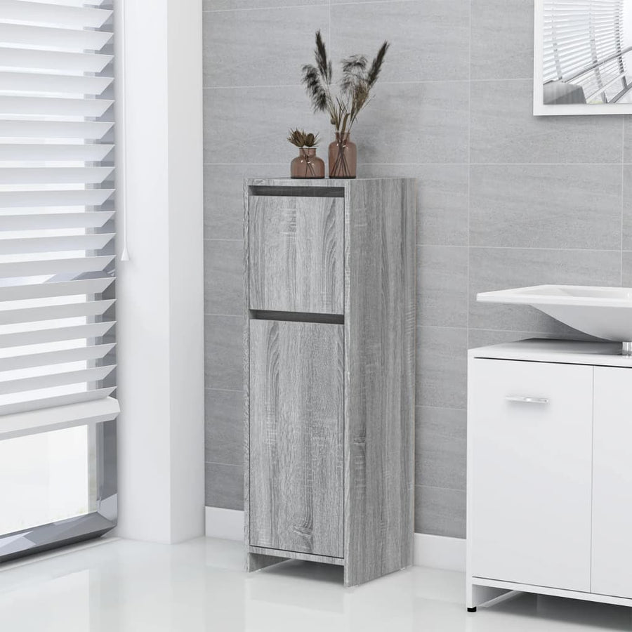 Badkamerkast 30X30X95 Cm Bewerkt Hout Eikenkleurig Grijs sonoma