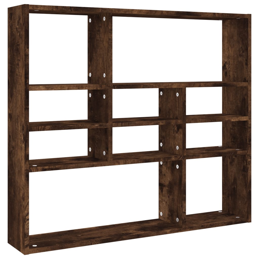 Wandschap 90x16x78 cm bewerkt hout gerookt eikenkleurig Gerookt eiken