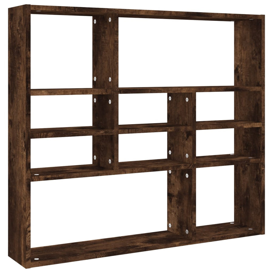 Wandschap 90x16x78 cm bewerkt hout gerookt eikenkleurig Gerookt eiken