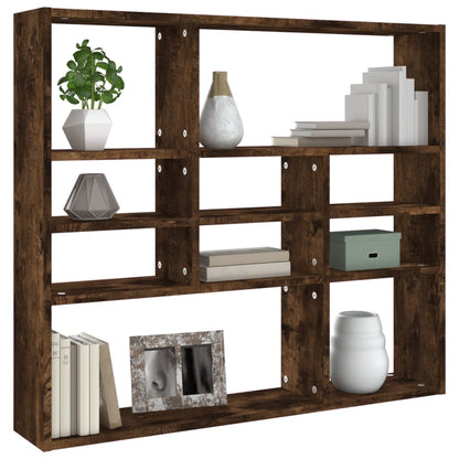 Wandschap 90x16x78 cm bewerkt hout gerookt eikenkleurig Gerookt eiken
