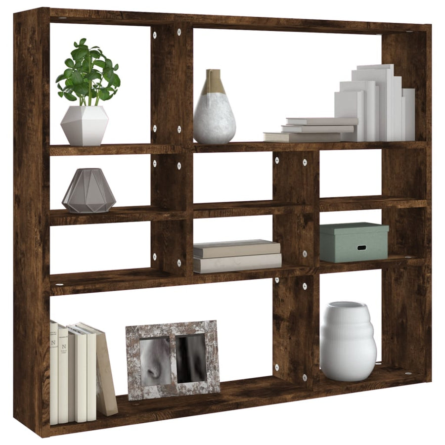 Wandschap 90x16x78 cm bewerkt hout gerookt eikenkleurig Gerookt eiken