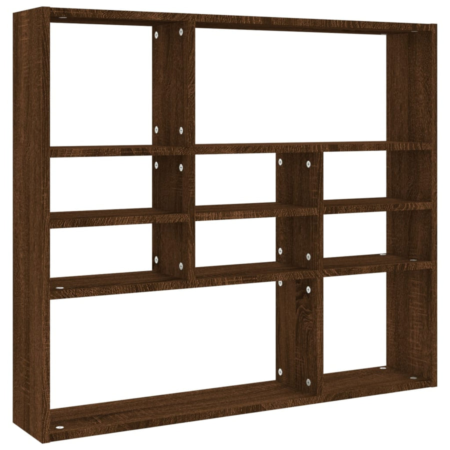 Wandschap 90X6X78 Cm Bewerkt Hout Bruineikenkleurig bruin eikenkleur