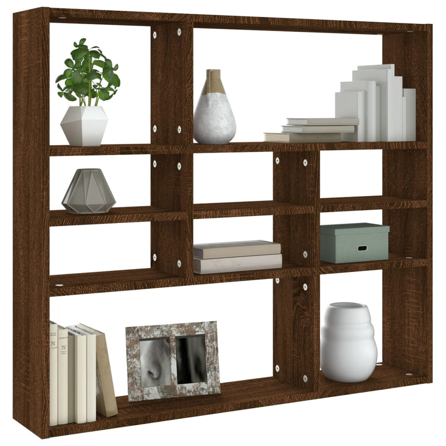 Wandschap 90X6X78 Cm Bewerkt Hout Bruineikenkleurig bruin eikenkleur