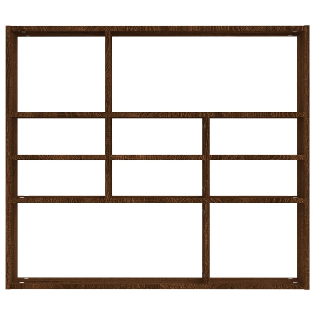 Wandschap 90X6X78 Cm Bewerkt Hout Bruineikenkleurig bruin eikenkleur