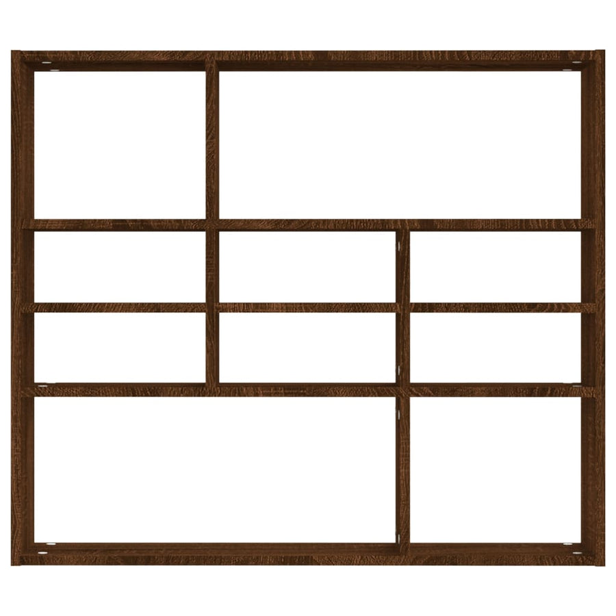 Wandschap 90X6X78 Cm Bewerkt Hout Bruineikenkleurig bruin eikenkleur