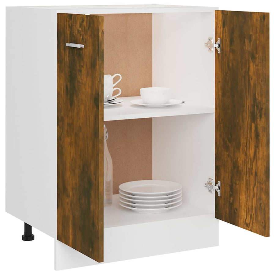 Onderkast 60x46x81,5 cm bewerkt hout gerookt eikenkleurig Onderkast