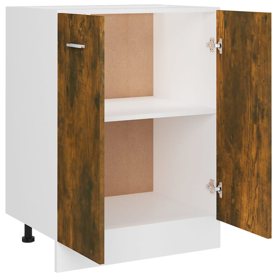 Onderkast 60x46x81,5 cm bewerkt hout gerookt eikenkleurig Onderkast