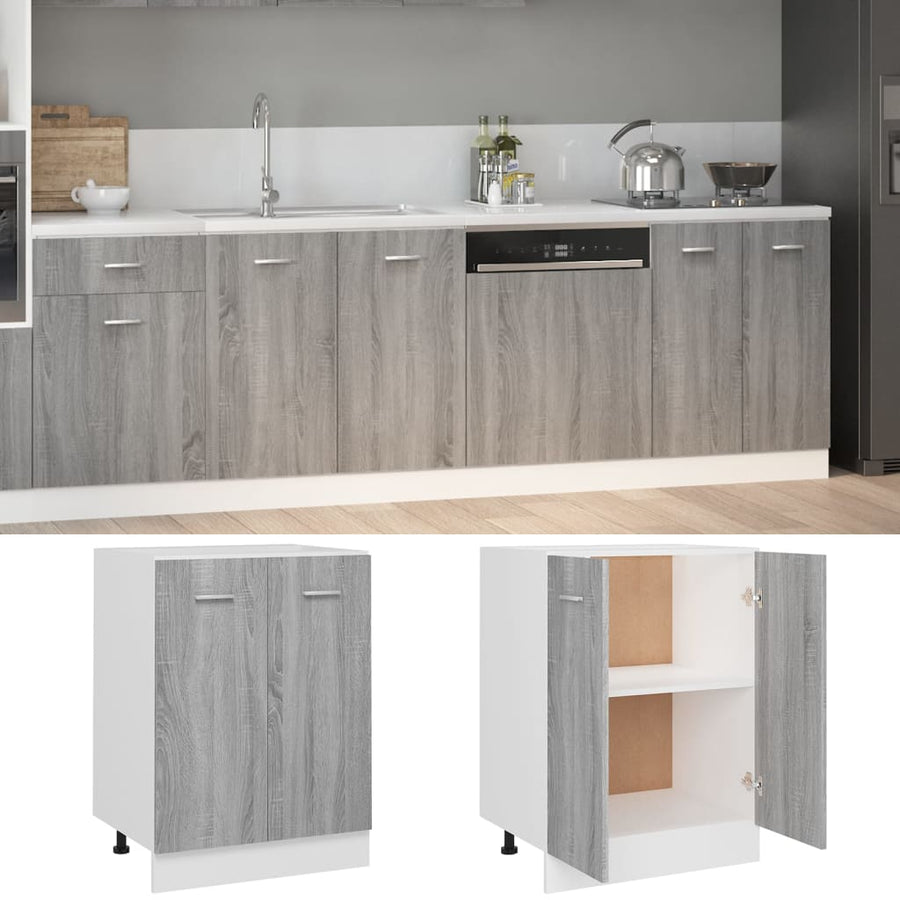 Onderkast 60x46x81,5 cm bewerkt hout grijs sonoma eikenkleurig Onderkast