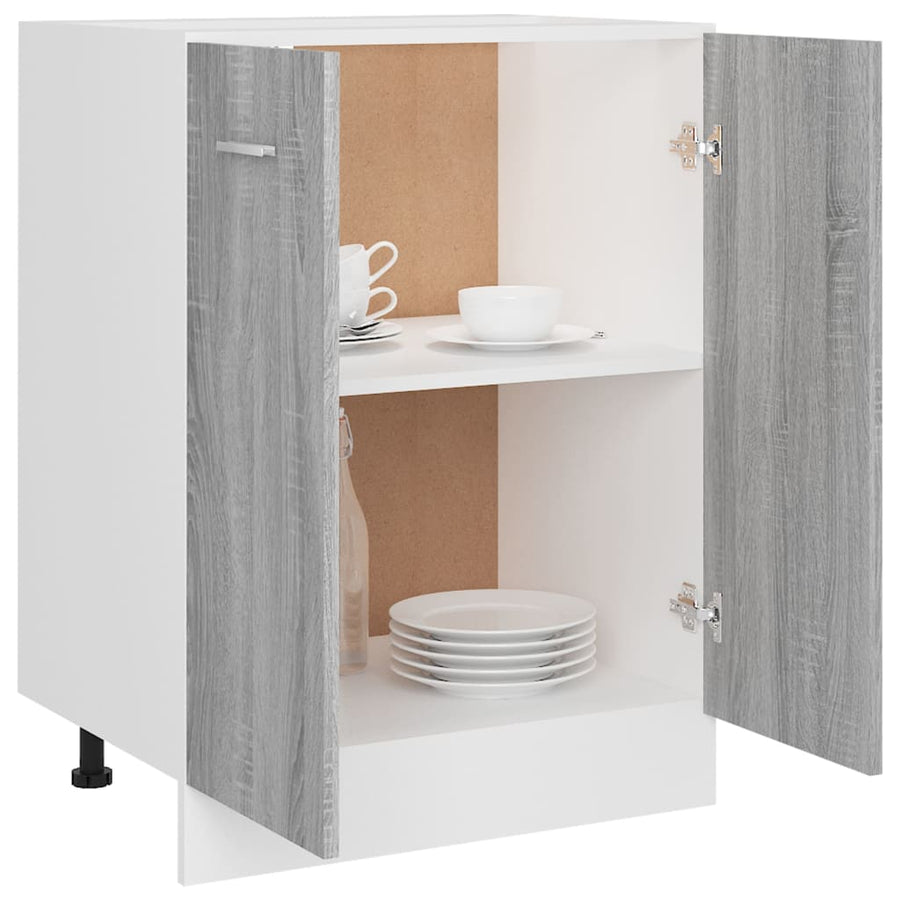 Onderkast 60x46x81,5 cm bewerkt hout grijs sonoma eikenkleurig Onderkast