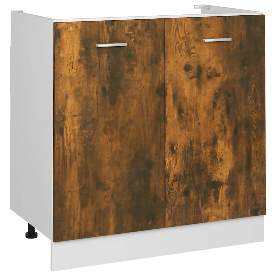 Gootsteenkast 80x46x81,5 cm bewerkt hout gerookt eikenkleur Gerookt eiken