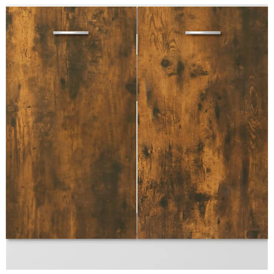 Gootsteenkast 80x46x81,5 cm bewerkt hout gerookt eikenkleur Gerookt eiken