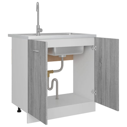 Gootsteenkast 80x46x81,5 cm bewerkt hout grijs sonoma eiken Grijs sonoma
