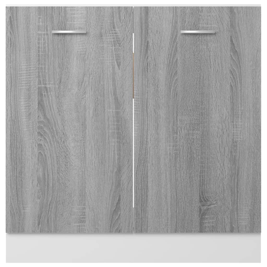 Gootsteenkast 80x46x81,5 cm bewerkt hout grijs sonoma eiken Grijs sonoma