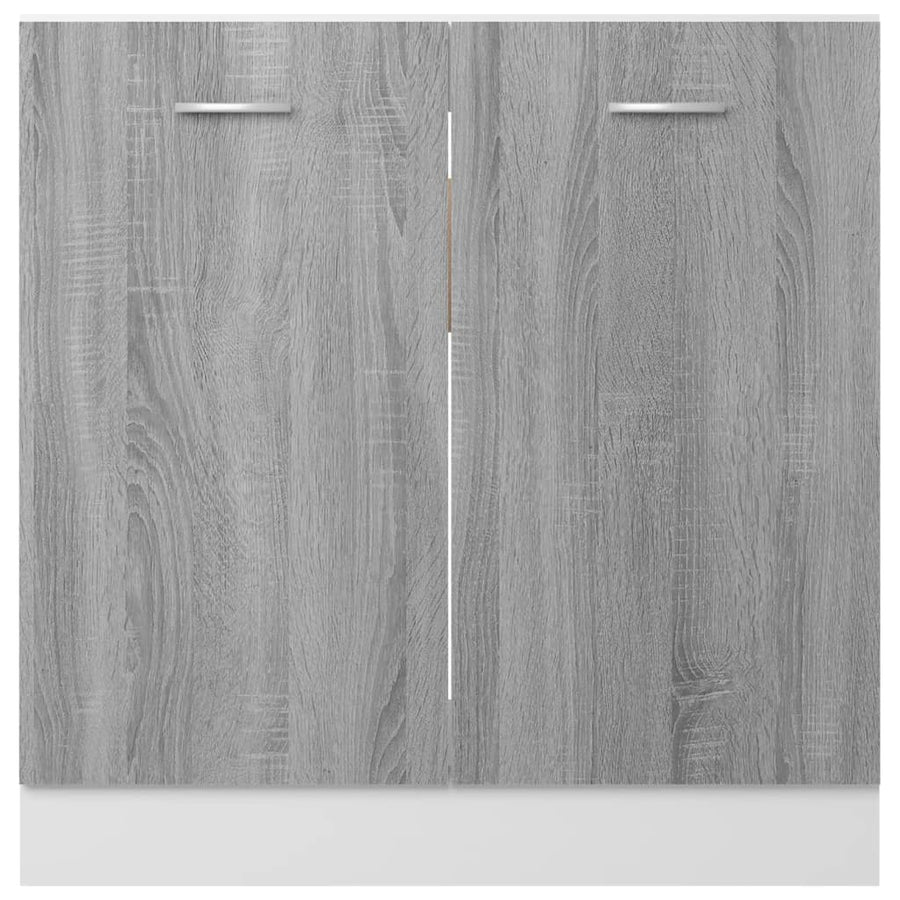 Gootsteenkast 80x46x81,5 cm bewerkt hout grijs sonoma eiken Grijs sonoma