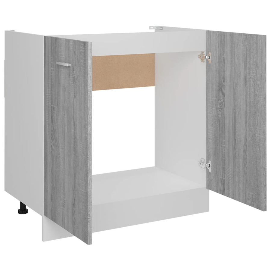 Gootsteenkast 80x46x81,5 cm bewerkt hout grijs sonoma eiken Grijs sonoma