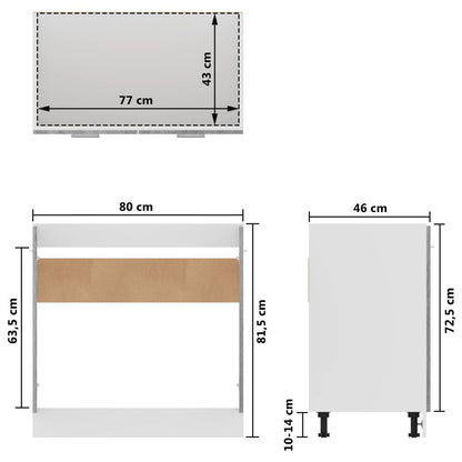 Gootsteenkast 80x46x81,5 cm bewerkt hout grijs sonoma eiken Grijs sonoma