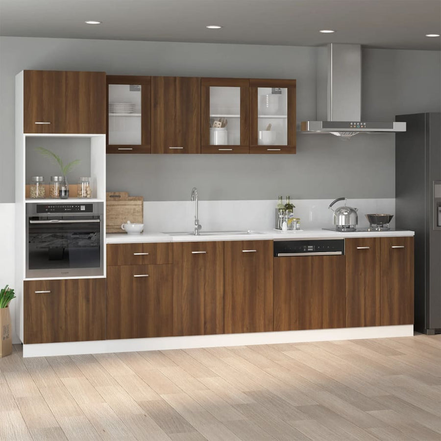 Gootsteenkast 80X46X8,5 Cm Bewerkt Hout Bruineikenkleurig Bruin Eikenkleur Wastafelonderkast