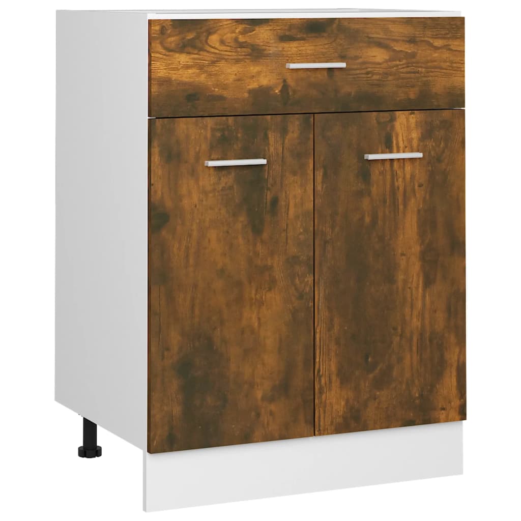 Onderkast met lade 60x46x81,5 cm bewerkt hout gerookt eiken Onderkast met lade 60 cm