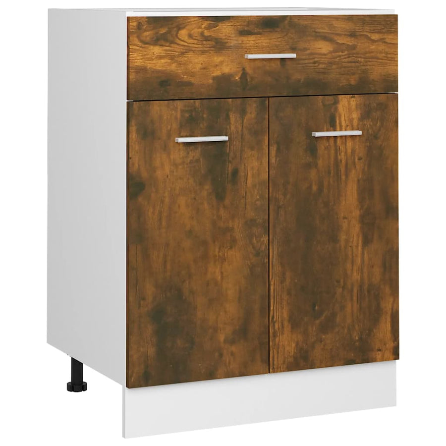 Onderkast met lade 60x46x81,5 cm bewerkt hout gerookt eiken Onderkast met lade 60 cm
