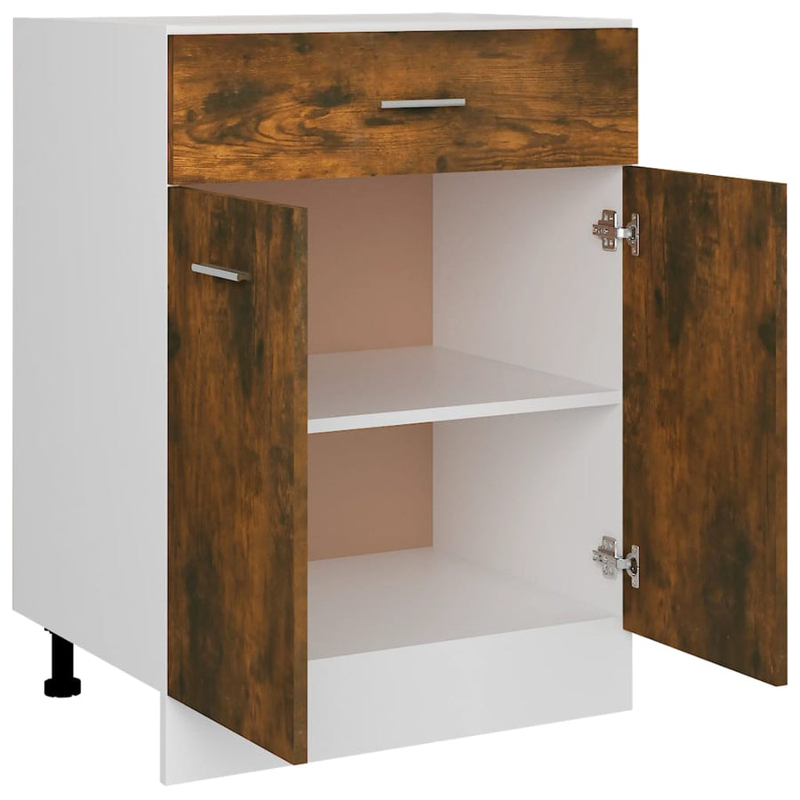 Onderkast met lade 60x46x81,5 cm bewerkt hout gerookt eiken Onderkast met lade 60 cm