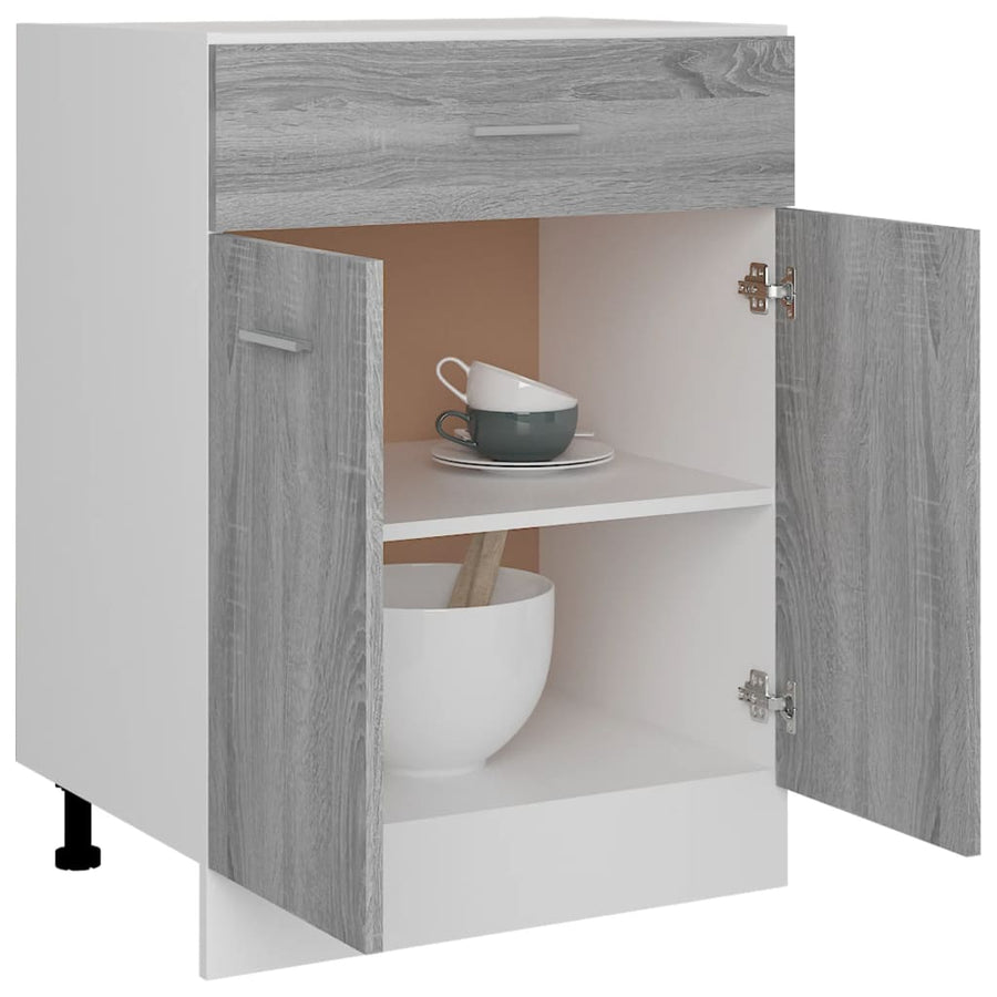 Onderkast met lade 60x46x81,5 cm bewerkt hout grijs sonoma Onderkast met lade 60 cm