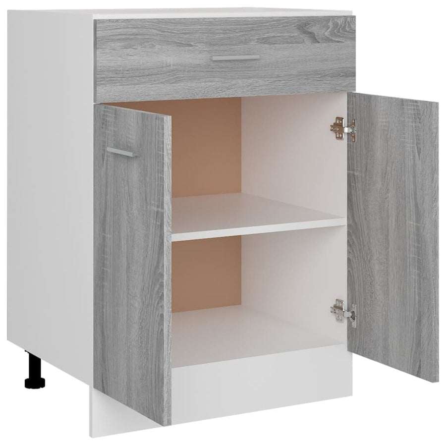 Onderkast met lade 60x46x81,5 cm bewerkt hout grijs sonoma Onderkast met lade 60 cm