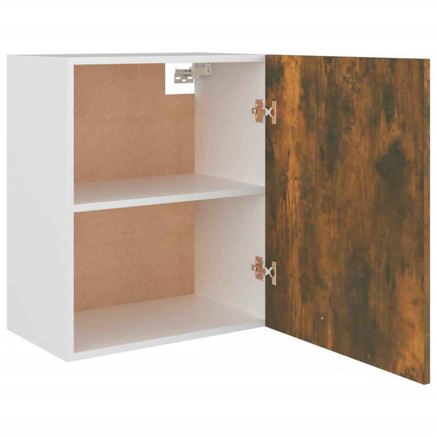 Wandkast Hangend 50X31X60 Cm Bewerkt Hout Gerookt Eikenkleurig Gerookt Eiken Hangkast 50 cm