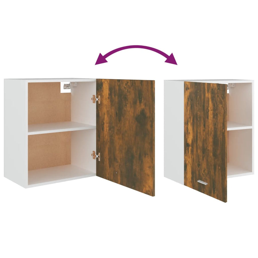 Wandkast Hangend 50X31X60 Cm Bewerkt Hout Gerookt Eikenkleurig Gerookt Eiken Hangkast 50 cm