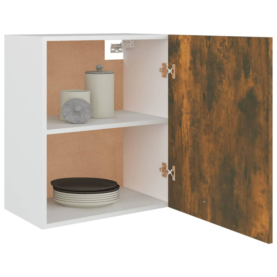 Wandkast Hangend 50X31X60 Cm Bewerkt Hout Gerookt Eikenkleurig Gerookt Eiken Hangkast 50 cm