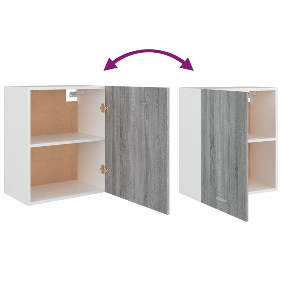 Wandkast hangend 50x31x60 cm bewerkt hout grijs sonoma eiken Grijs sonoma