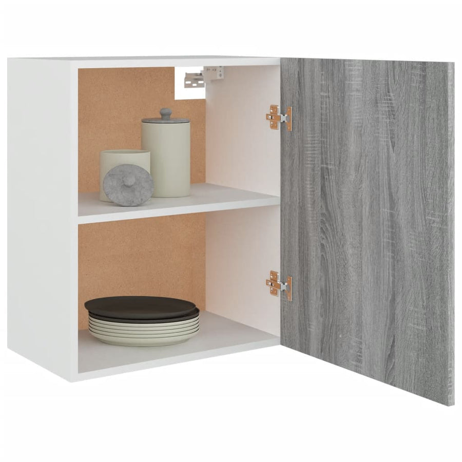 Wandkast hangend 50x31x60 cm bewerkt hout grijs sonoma eiken Grijs sonoma