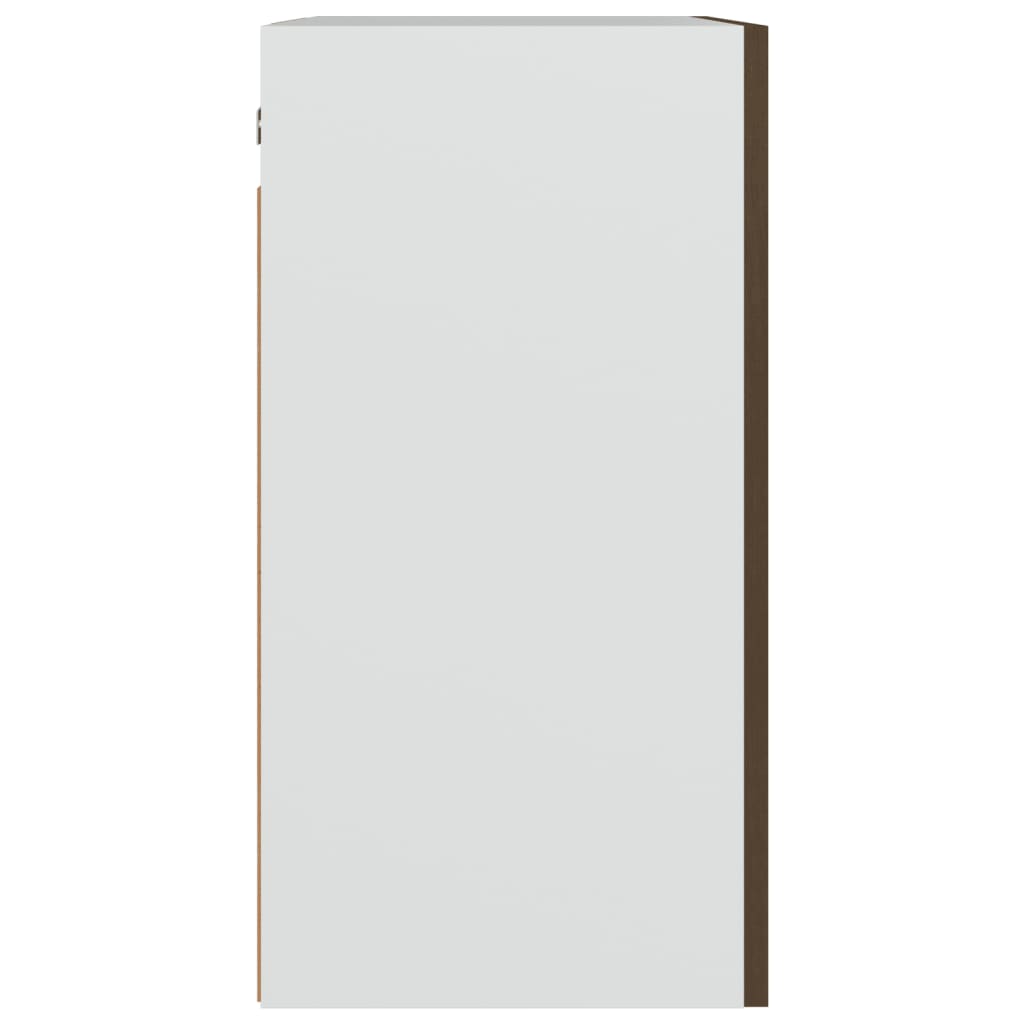 Wandkast Hangend 50X31X60 Cm Bewerkt Hout Bruineikenkleurig Bruin Eikenkleur Hangkast 50 cm