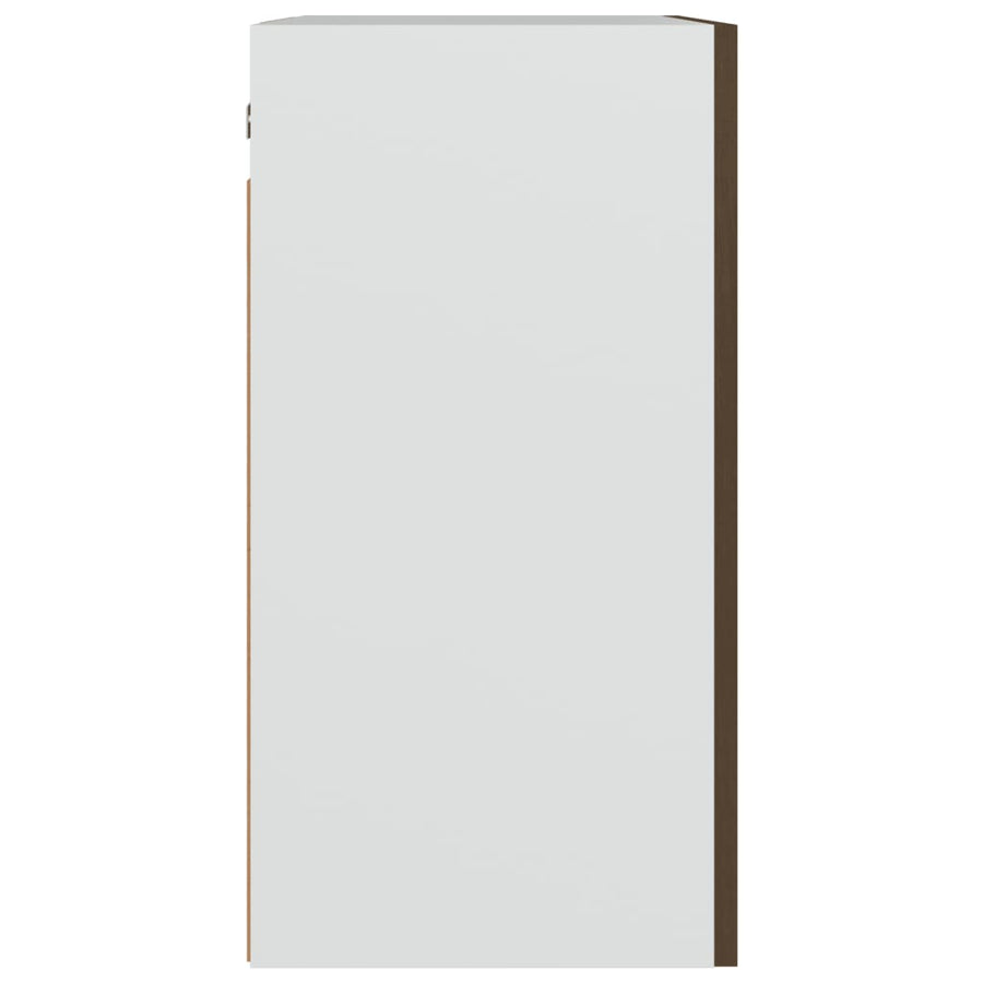 Wandkast Hangend 50X31X60 Cm Bewerkt Hout Bruineikenkleurig Bruin Eikenkleur Hangkast 50 cm